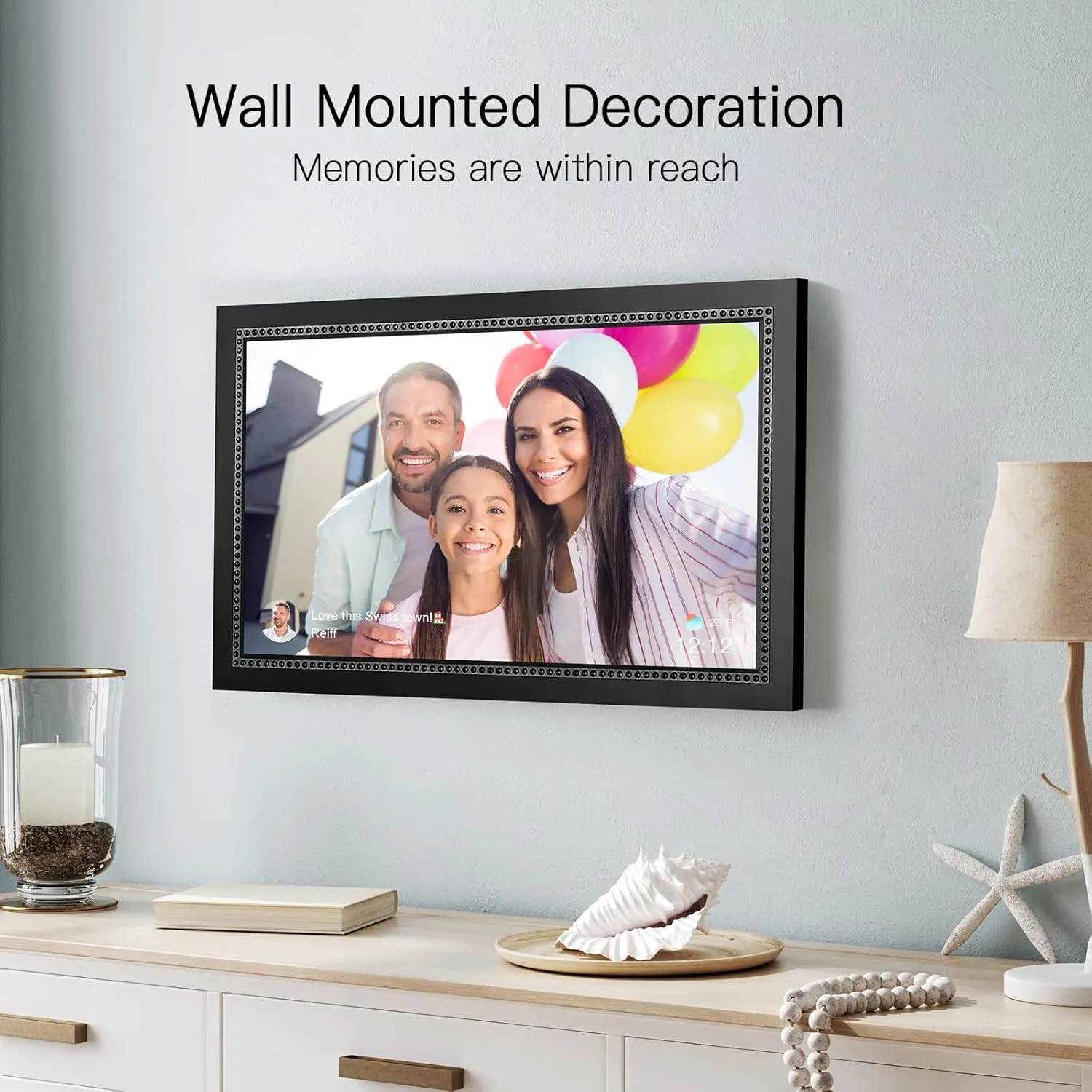 Digital Picture Frame 15.6 Inch Large Digital Photo Frame with 1920 * 1080 IPS Full HD Touchscreen, Humblestead 64GB WiFi Smart Frame Share Photos and Videos via AiMOR App, Wall Mountable