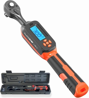Digital Torque Wrench 1/4 Inch Drive Buzzer & LED Alert, 1.5-30Nm/1-22ft-lb High Precision Adjustable Preset Tool for Bicycle Motorcycle Car Repair