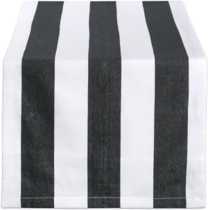 DII Cabana Dobby Stripe Tabletop Collection, 18x108-inch Table Runner, Black & White
