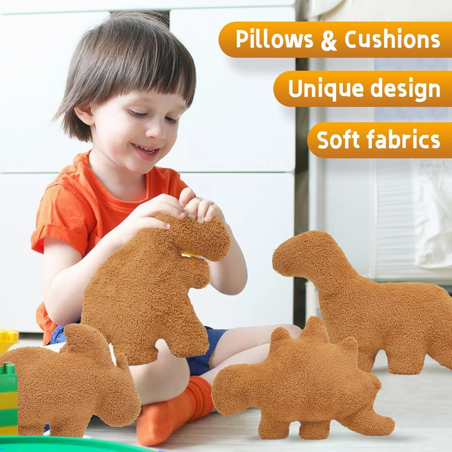 Dino Nugget Plush,3 Pcs Dino Nugget Pillow Stuffed Toy, Funny Dino Chicken Nuggets Pillow Gifts for Kids Adults Girlfriend Christmas