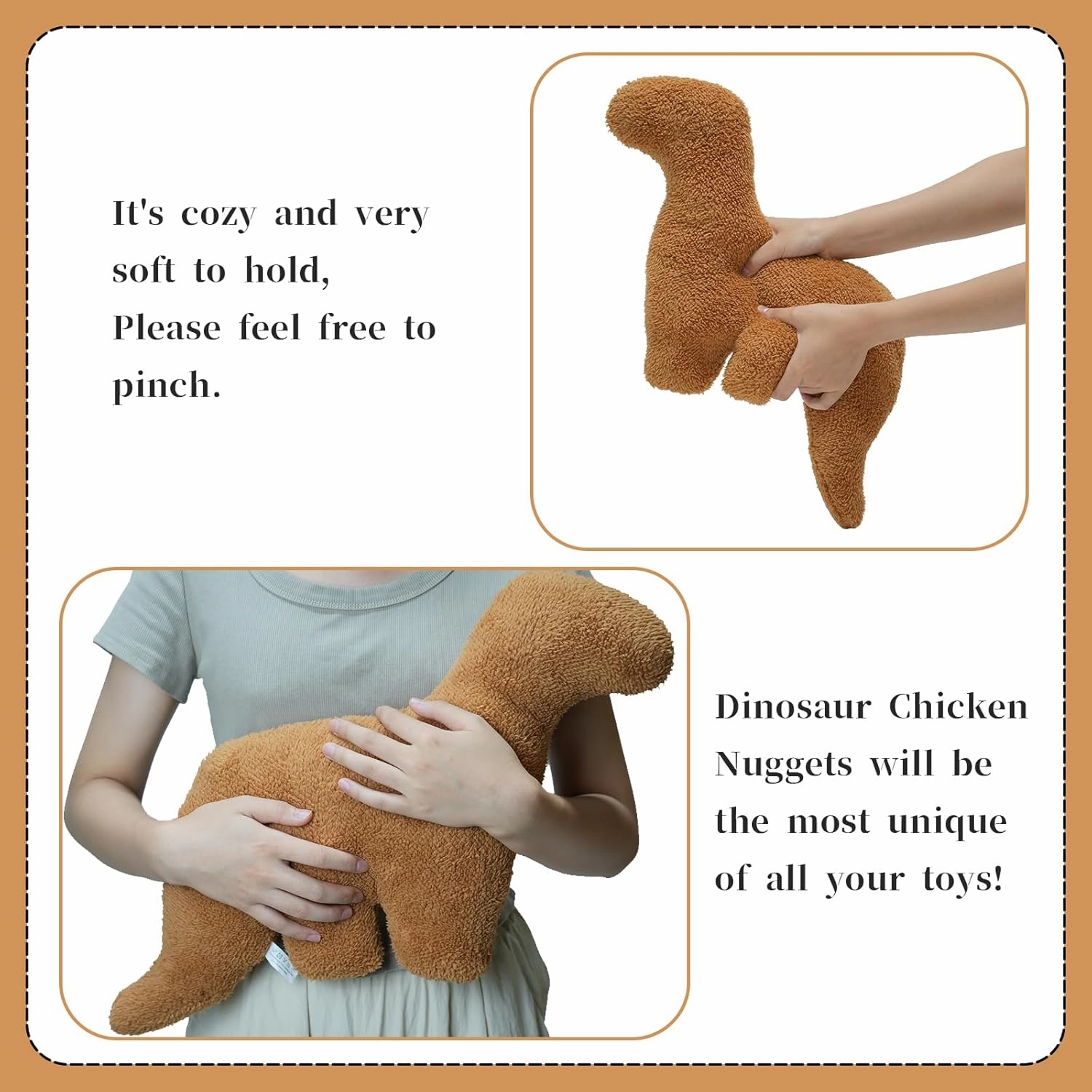 Dino Nugget Plush,3 Pcs Dino Nugget Pillow Stuffed Toy, Funny Dino Chicken Nuggets Pillow Gifts for Kids Adults Girlfriend Christmas