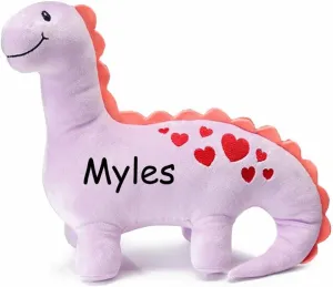 Dinosaur Gifts for Kids Stuffed Animal Plush Soft Dino Party Gifts Personalized with Custom Name (Purple Brontosaurus)