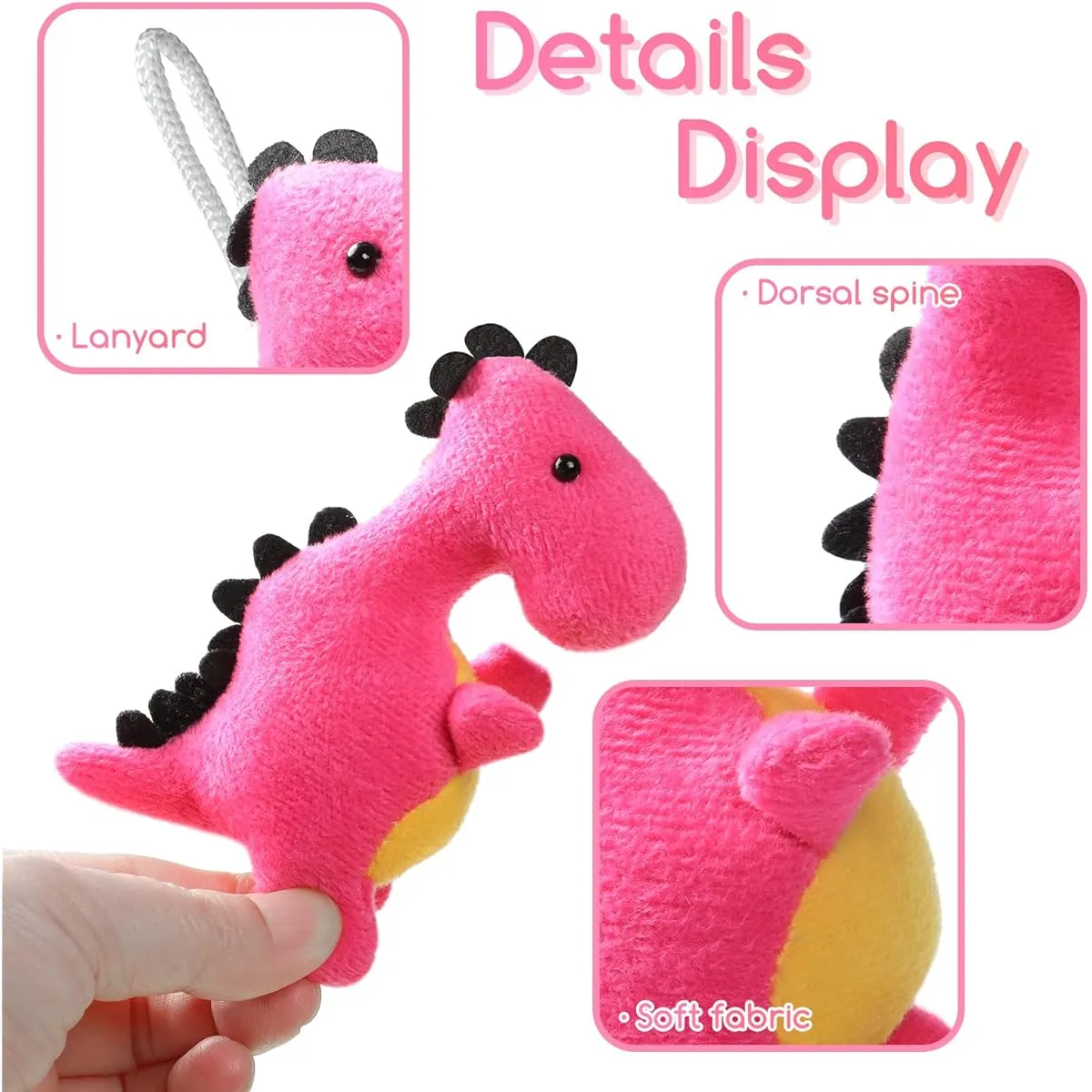 Dinosaur Plush Toy Set, 20 Pack Mini Animals Cute Dinosaur Figures Soft Dinosaur Keychains for Kids Toddlers Goodie Bag Fillers Doll Machine Treasure Carnival Prizes Birthday Party Favors Gifts