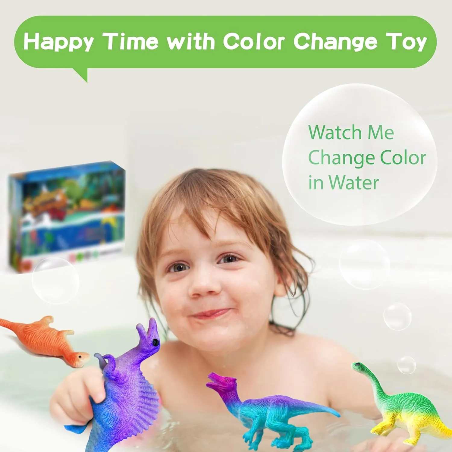 Dinosaur Series - 16pcs Temperature Color Changing Bath Toys, Water Table Toy for Easter Egg Fillers,Goodie Bags Fillers,Themed Party,Classroom Rewards,Carnival Prize, for Kids 3 