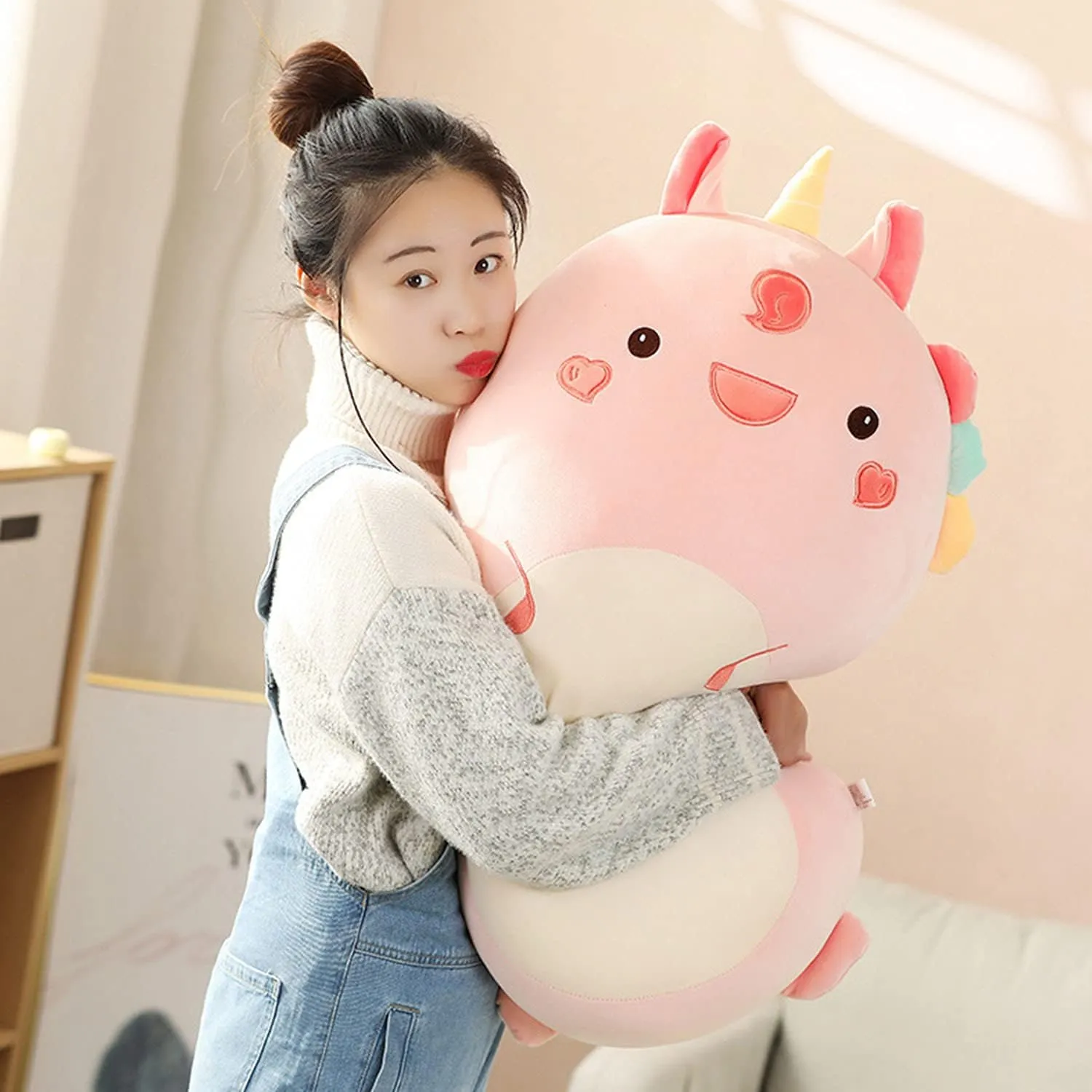 Dinosaur Stuffed Animal Plush Pillow, Soft Hugging Pillow Cute Dinosaur Plush Toy Sleeping Cushion (Unicorn, 60cm/23.62in)