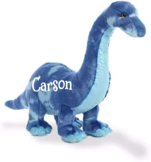 Dinosaur Stuffed Animal Toy Blue Brachiosaurus Dino 15 Inch Plush Soft Keepsake Gift Personalized with Custom Name