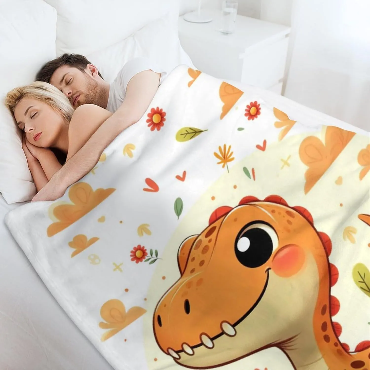 Dinosaur Throw Blanket - Soft Flannel Dinosaur Blankets for Girls Boys Kids Dinosaur Lovers - Warm Dinosaur Throw Blankets for All Season Lap, Chair, Sofa - 50"x40"