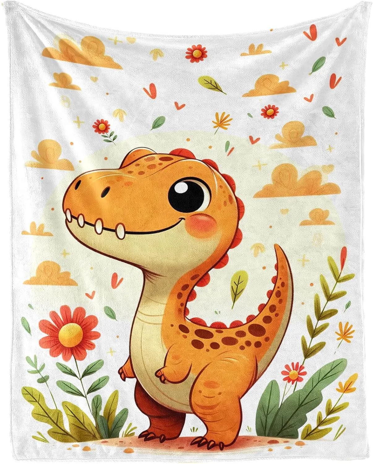 Dinosaur Throw Blanket - Soft Flannel Dinosaur Blankets for Girls Boys Kids Dinosaur Lovers - Warm Dinosaur Throw Blankets for All Season Lap, Chair, Sofa - 50"x40"