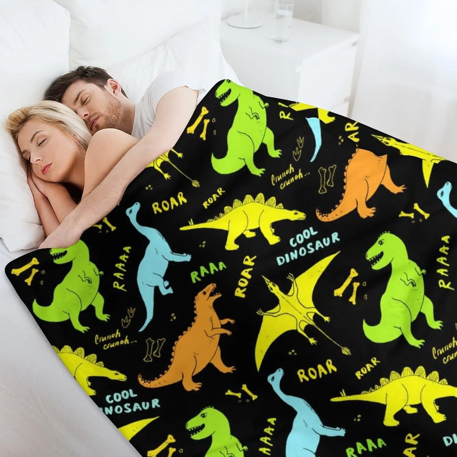 Dinosaur Throw Blanket - Soft Flannel Dinosaur Blankets for Girls Boys Kids Dinosaur Lovers - Warm Dinosaur Throw Blankets for All Season Lap, Chair, Sofa - 50"x40"