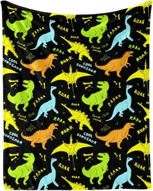 Dinosaur Throw Blanket - Soft Flannel Dinosaur Blankets for Girls Boys Kids Dinosaur Lovers - Warm Dinosaur Throw Blankets for All Season Lap, Chair, Sofa - 50"x40"