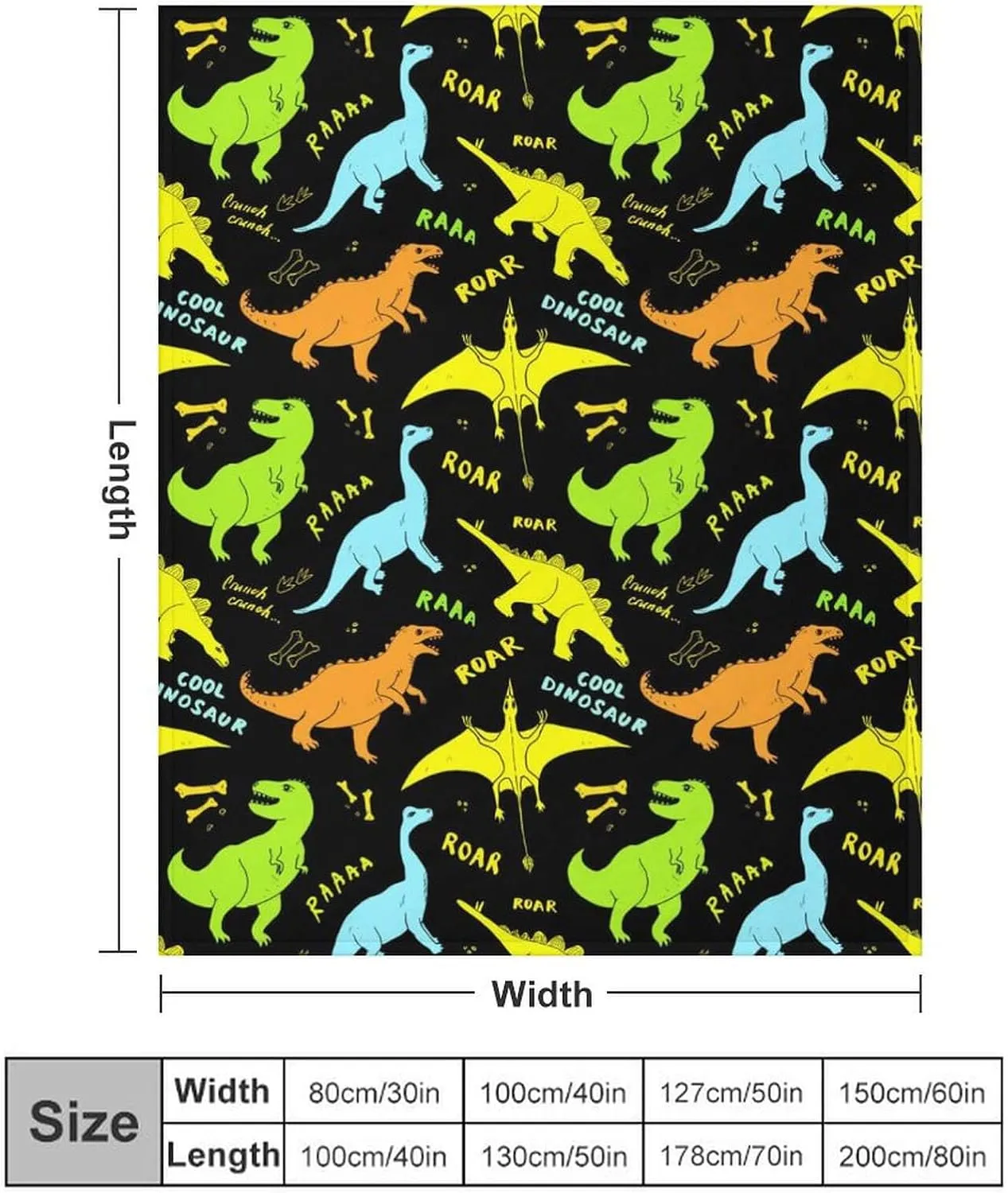 Dinosaur Throw Blanket - Soft Flannel Dinosaur Blankets for Girls Boys Kids Dinosaur Lovers - Warm Dinosaur Throw Blankets for All Season Lap, Chair, Sofa - 50"x40"