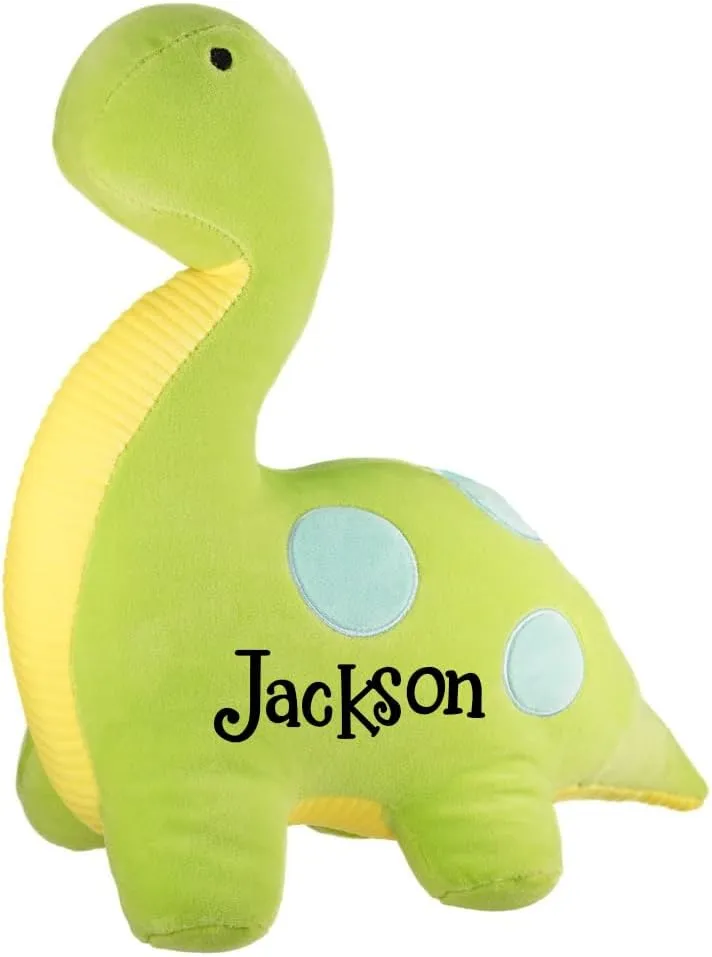 Dinosaur Toy - Green Stuffed Animal Plush Dino Keepsake Gift with Custom Name