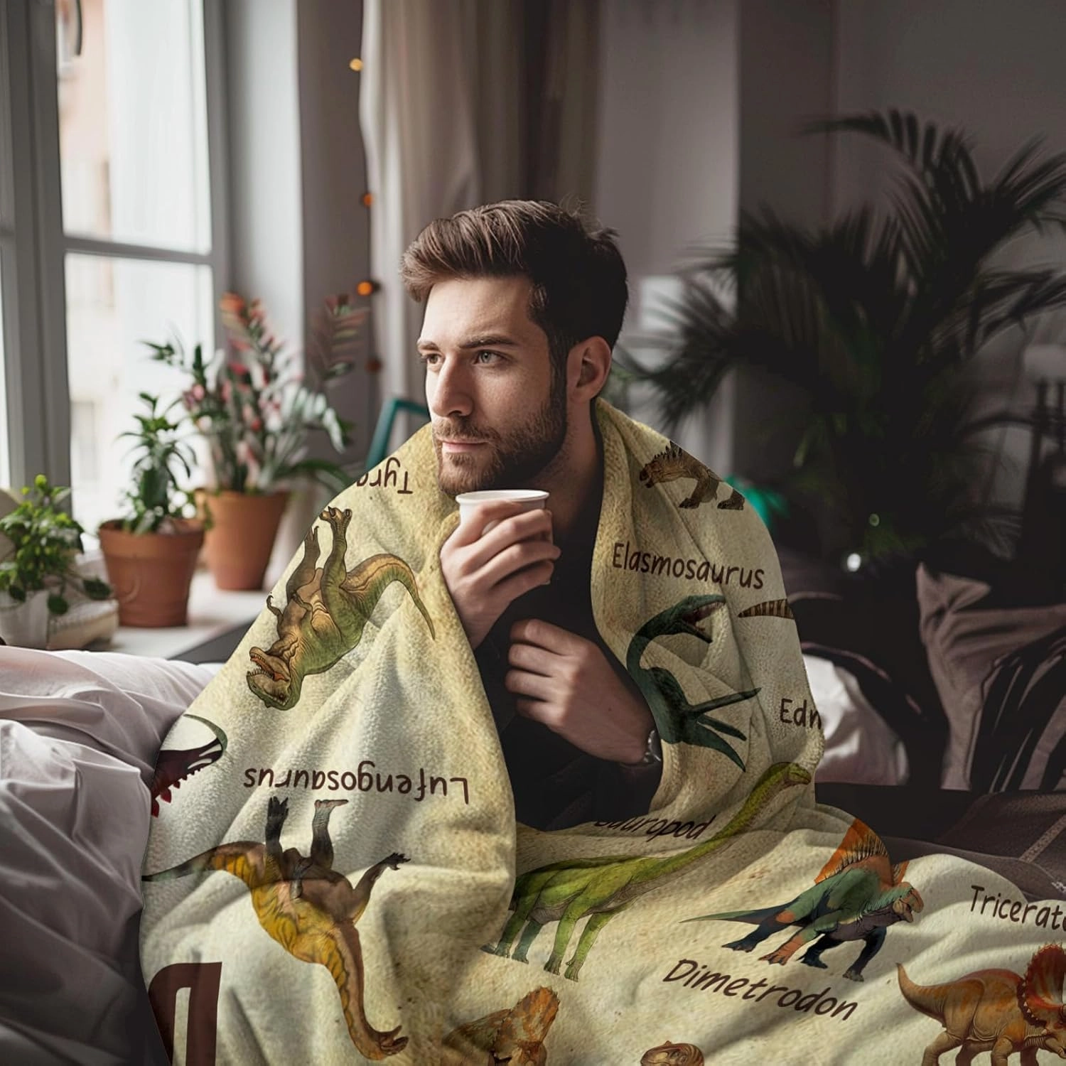 Dinosaur Blanket for Kids, Educational Gifts for Dinosaur Lovers Children Boy Girl, Jurassic World Dinosaurs Throw Blanket Ultra-Soft Skin-Friendly for Sofa Bed Home Dino Room Decor 50 * 60in