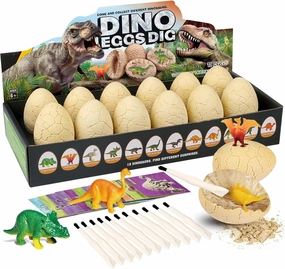 Dinosaur Eggs Excavation Dig Kit, 12 Dino Eggs Dig Kit & Surprise Dinosaurs Toys for Kids, Dinosaur Egg Toys for Easter Birthday Party Gifts for Boys & Girls Ages 6 7 8 9 10 11 12 Years Old