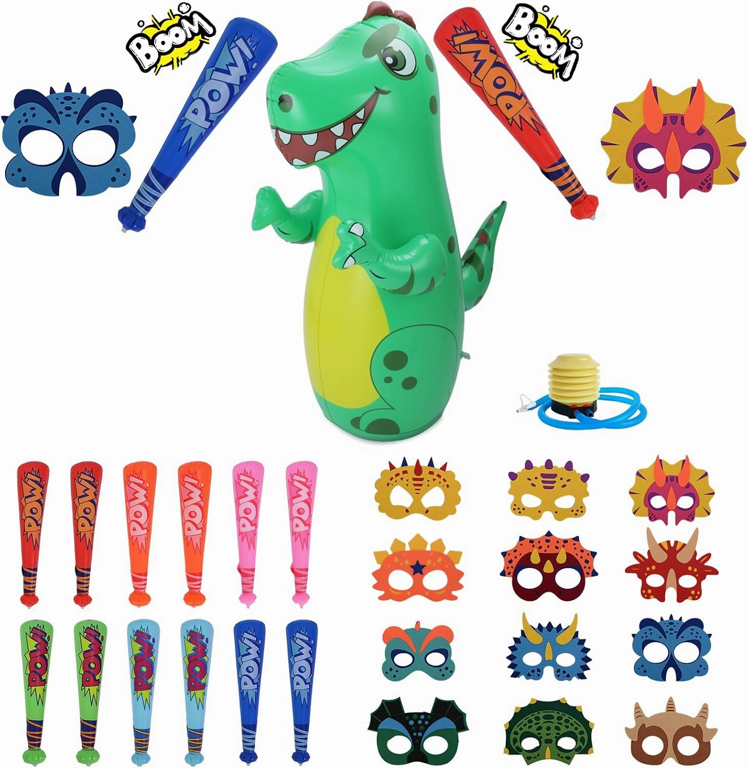 Dinosaur Party Favors for Kids,Dino Birthday Supplies,Dino Themed Party Decorations,Inflatable Dinosaur Games for Child Birthday Cosplay Costume Accessories