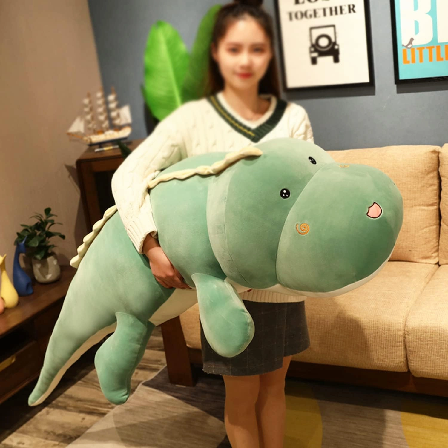 Dinosaur Plush Hug Pillow,Soft Big Dinosaurs Stuffed Animal Toy Doll Gifts for Kids Birthday,Valentine,39.3 inch