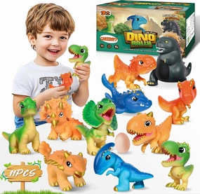 Dinosaur Toys for Kids 3-5, Plastic Dino Toy Set for Boys Age 4-7, 11 Soft Small Dinosaur Figures & 1 Egg, Series of Dinosaur Models for Toddlers Dinosaur Lovers