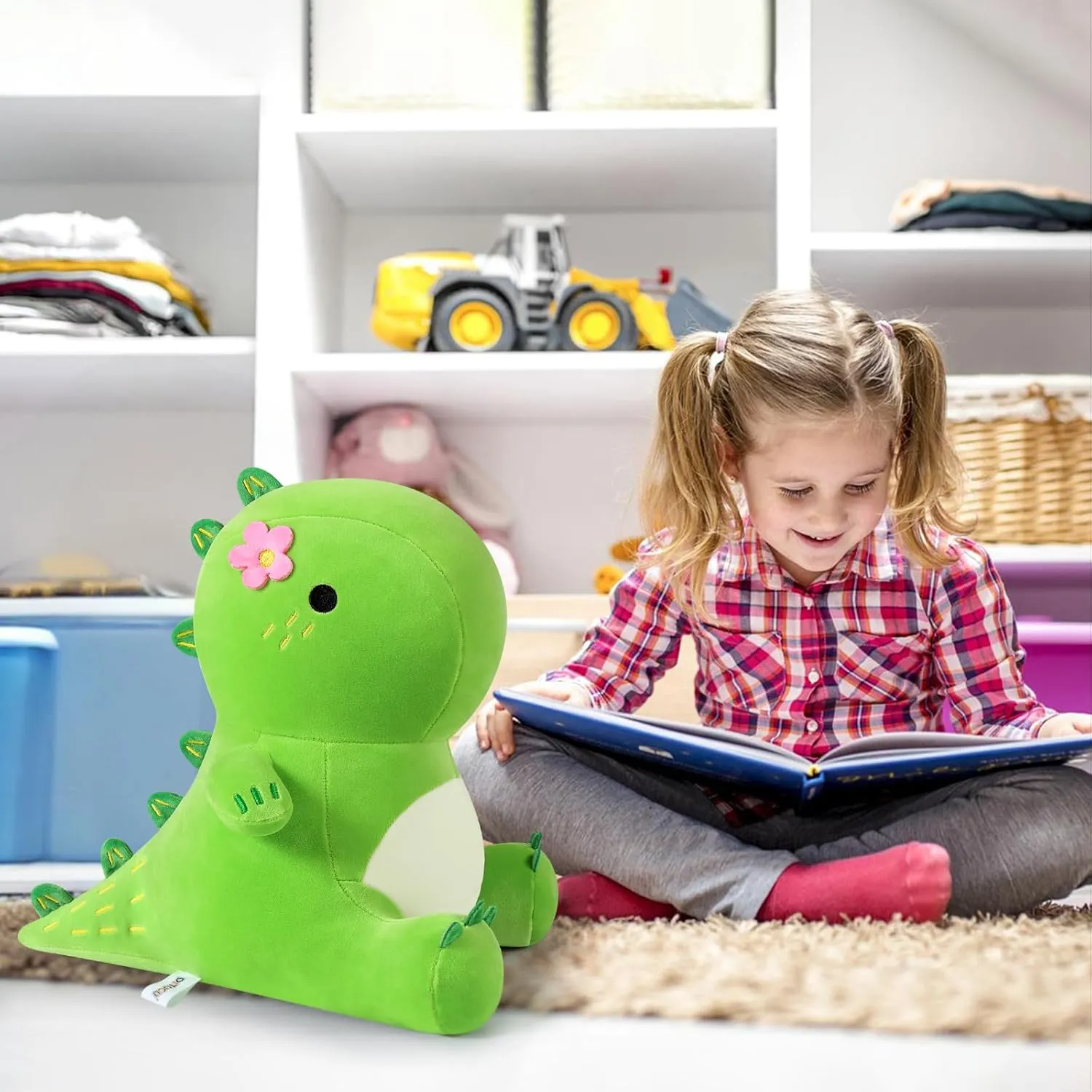 Ditucu Cute Dinosaur Cactus Stuffed Animals Toys Plush Dolls Super Soft Dino Plushies Birthday Gifts for Kids Girls Boys Green 12 inch