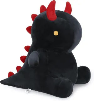 Ditucu Cute Dinosaur Plush Halloween Dino Stuffed Animals Plushies Toys Super Soft Dolls Birthday Gifts for Kids Girls Boys Black 12 inch