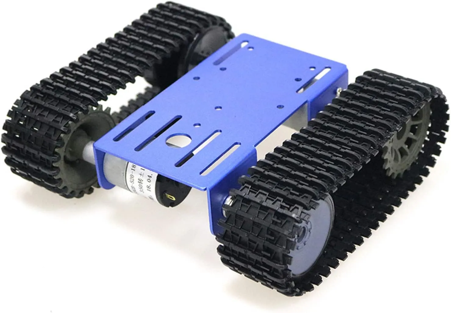 DIY Tracked Robot Chassis Smart Tank Car Chassis Kit with 2pcs Motor, Caterpillar Moving Robotic Tank Platform with Plastic Tracks for Arduino Raspberry Pie Microbit Python Steam (Blue)