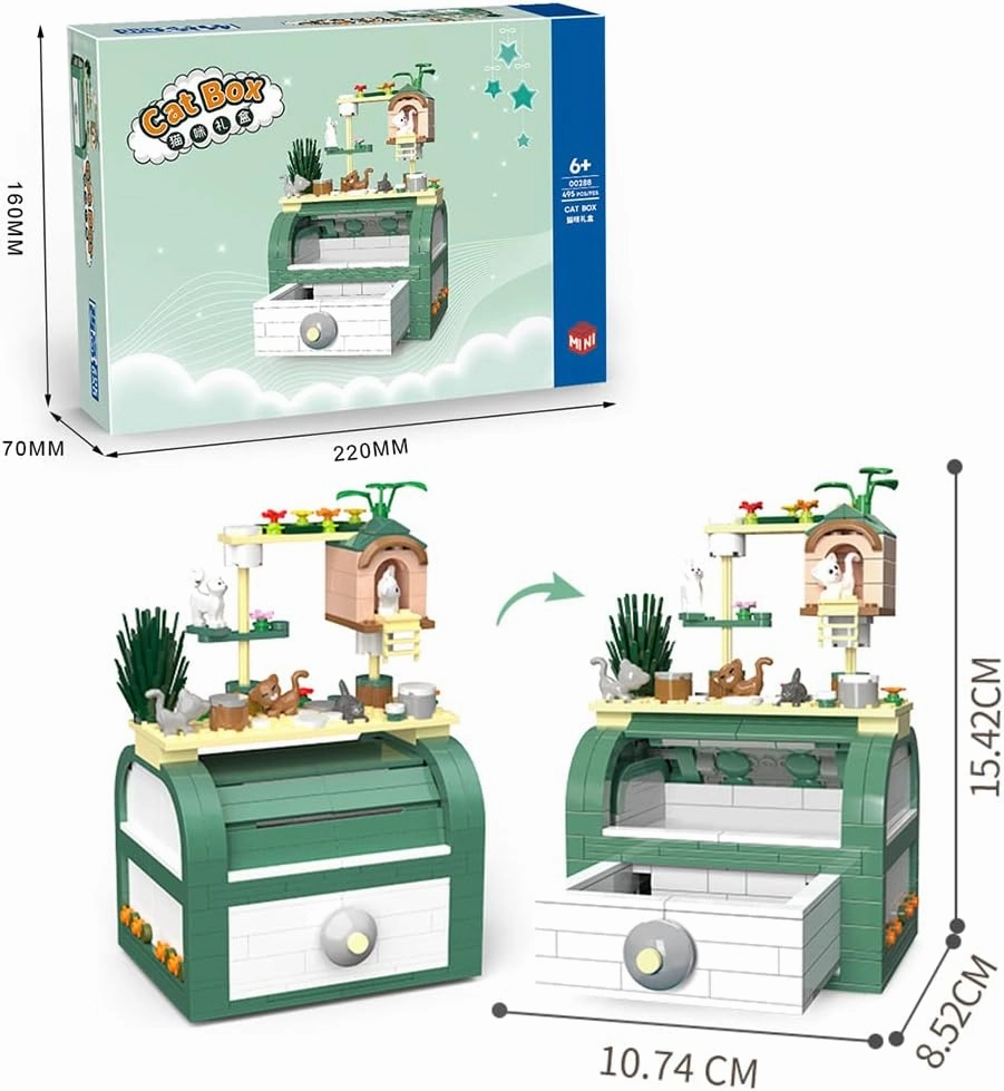 DIY Jewelry Storage Gift Building Blocks Toy Set, Mini Blocks Ring Box Building Set, Home Decoration for Girls 495PCS