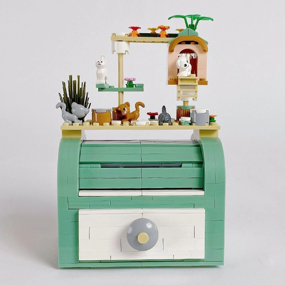 DIY Jewelry Storage Gift Building Blocks Toy Set, Mini Blocks Ring Box Building Set, Home Decoration for Girls 495PCS