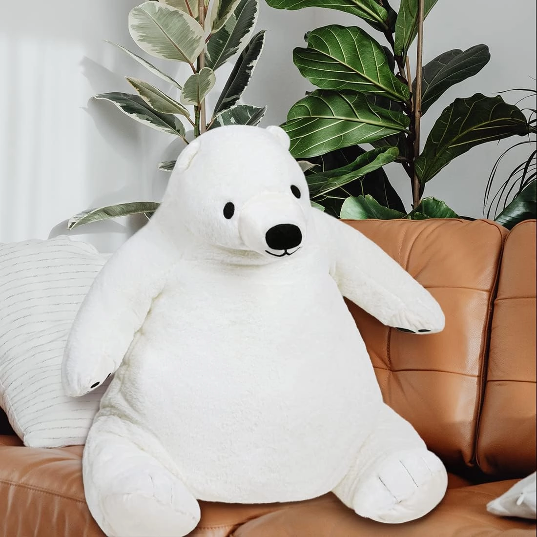 Djungelskog Bear Giant Simulation Bear Toy 2024 Polar Bears Stuffed Animal Plush Huge Cuddly Doll for Home Decoration Valentine's Birthday Gift, 39.3 in/100 cm, White
