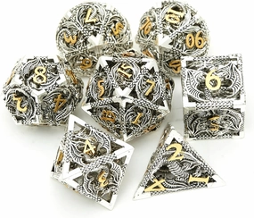 DND Dice Set Metal Dice Dungeons and Dragons Dice Gift Polyhedral Dice Set Role Playing Dice D20 Hollow Polyhedral Dice Set for Dungeons and Dragons RPG MTG Table Games
