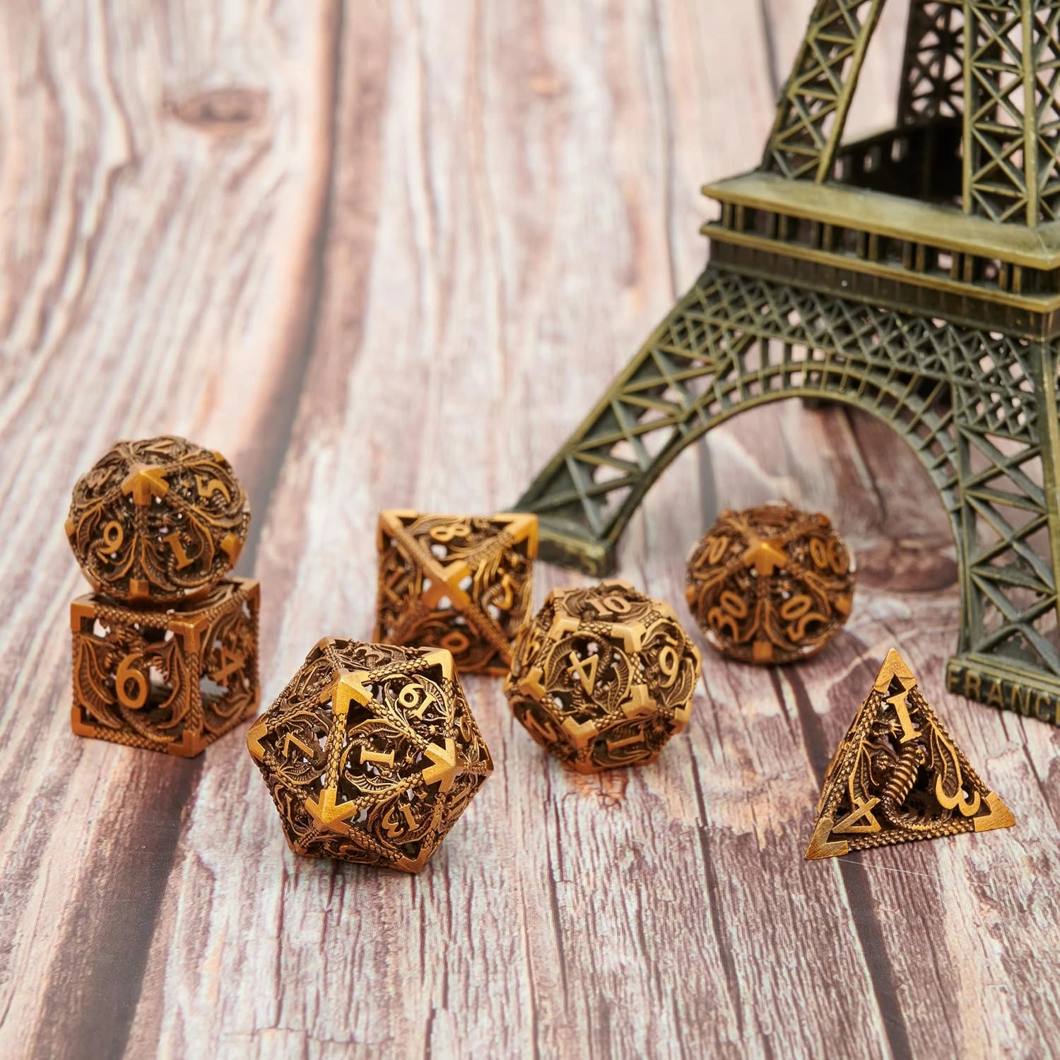 DND Dice Set Metal Dice Dungeons and Dragons Dice Gift Polyhedral Dice Set Role Playing Dice D20 Hollow Polyhedral Dices Sets for Dungeons and Dragons RPG MTG Table Games