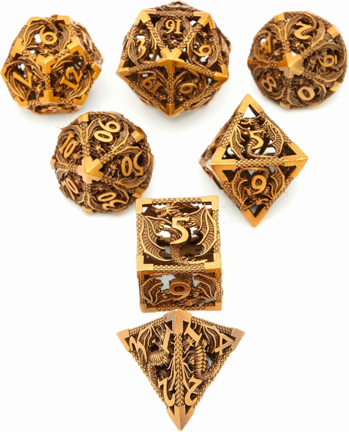 DND Dice Set Metal Dice Dungeons and Dragons Dice Gift Polyhedral Dice Set Role Playing Dice D20 Hollow Polyhedral Dices Sets for Dungeons and Dragons RPG MTG Table Games