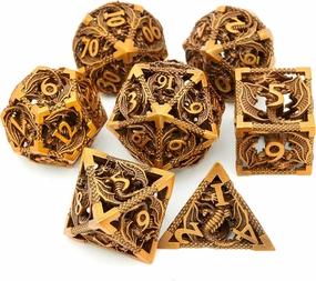 DND Dice Set Metal Dice Dungeons and Dragons Dice Gift Polyhedral Dice Set Role Playing Dice D20 Hollow Polyhedral Dices Sets for Dungeons and Dragons RPG MTG Table Games