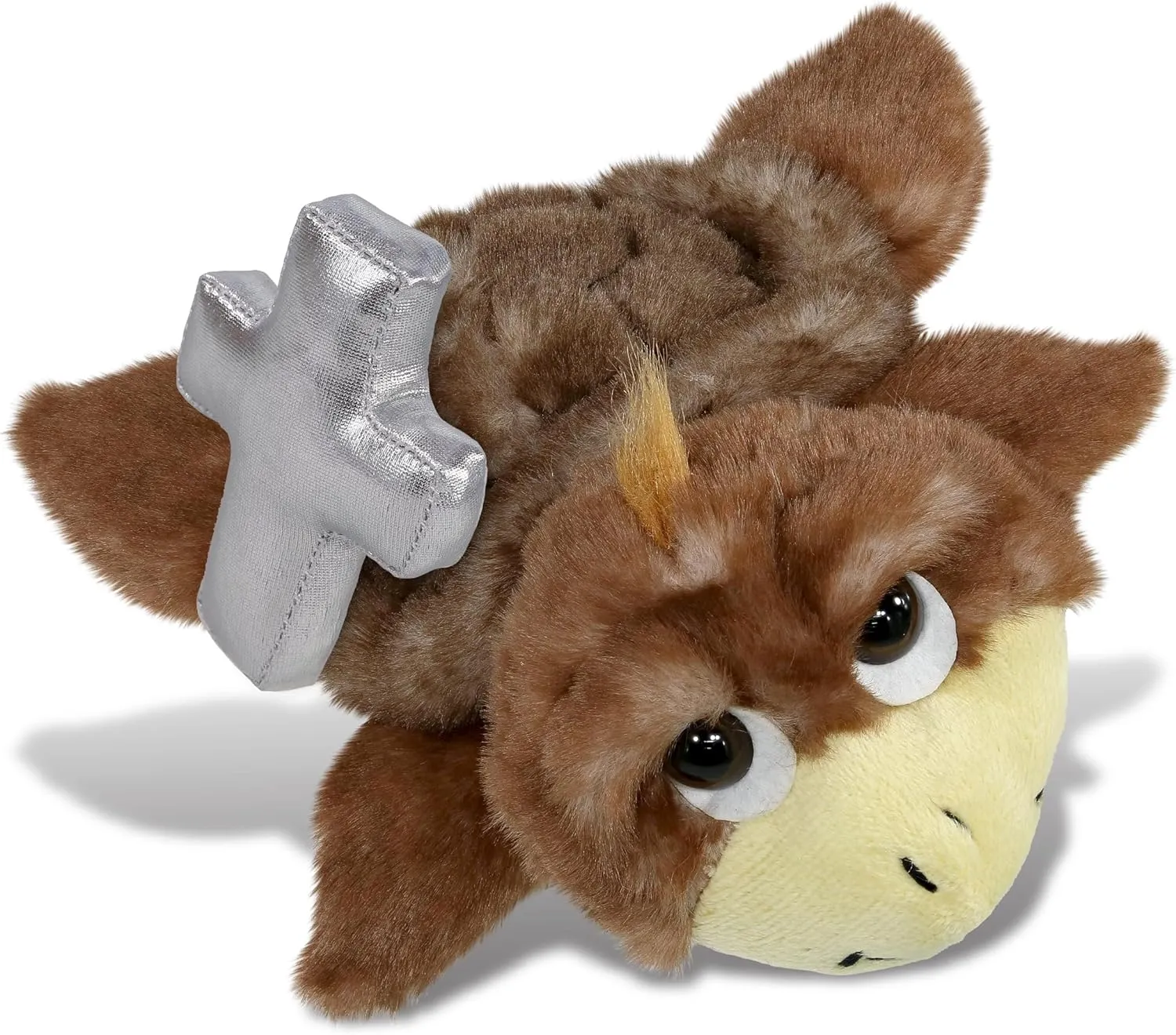 DolliBu Brown Sea Turtle Stuffed Animal with Silver Cross and Personalization - Religious Baptism Gifts for Boys and Girls, Dedication Christening Gifts Plush Prayer Toy Healing Teddy Bear - 7 Inches