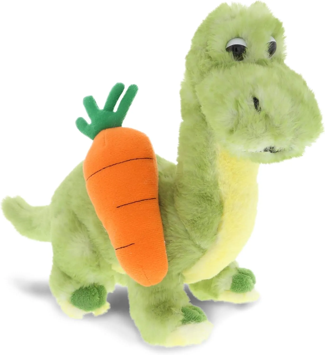 DolliBu Happy Easter Super Soft Plush Green Dinosaur with Carrot - Cute Stuffed Animals with Carrot Plush Toy, Perfect Easter Holiday Surprise Gift - 10" Inch