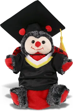 DolliBu Ladybug Graduation Plush Toy Stuffed Animal Hand Puppet - Graduation Gift Stuff Animal Plush Toys with Gown and Cap with Tassel Outfit - Cute Graduation Gifts with Personalization - 8 Inches