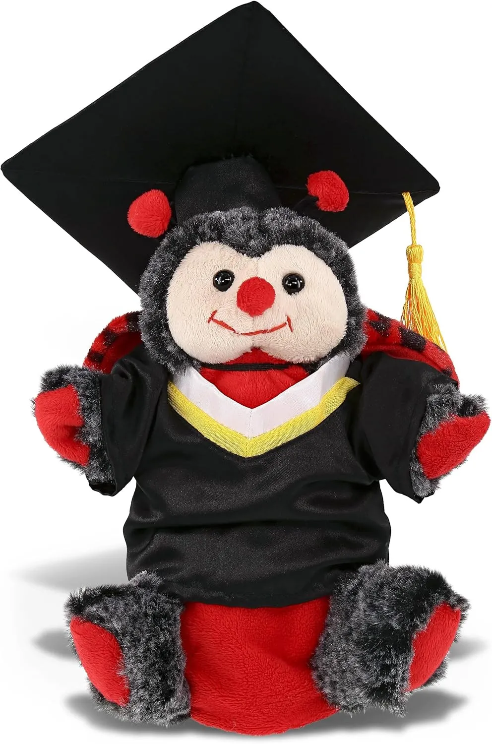 DolliBu Ladybug Graduation Plush Toy Stuffed Animal Hand Puppet - Graduation Gift Stuff Animal Plush Toys with Gown and Cap with Tassel Outfit - Cute Graduation Gifts with Personalization - 8 Inches
