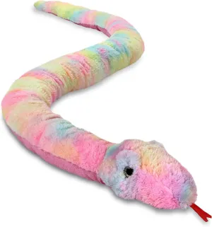 DolliBu Rainbow Tie-Dye Snake Stuffed Animal - Huggable Snake Plush, Adorable Playtime Toy, Cute Wildlife Cuddle Gift - Super Soft Plush Doll Animal Toy for Kids and Adults - 60 Inches