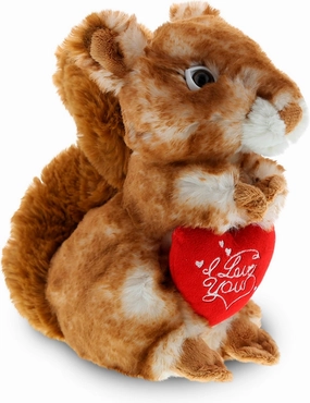 DolliBu I Love You Valentine Plush Brown Squirrel - Cute Stuffed Animal with Red Shirt and Name Personalization Gift for Valentines Day, Birthday, Anniversary, Romantic Date - 8.5 Inches