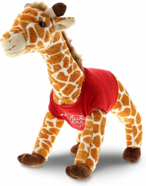 DolliBu I Love You Valentine Plush Large Giraffe - Cute Stuffed Animal with Red Shirt and Name Personalization Gift for Valentines Day, Birthday, Anniversary, Romantic Date - 16 Inches