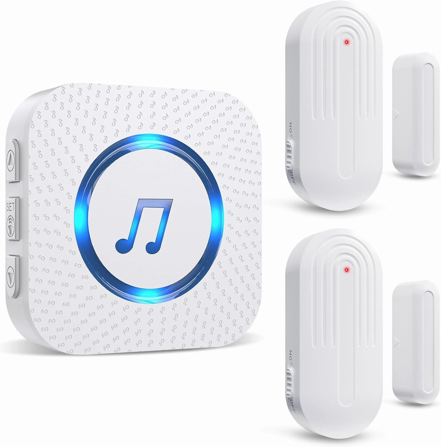 Door Chime,SanJie Wireless Door Sensor Chime When Door Opens,Door Entry Alarm Chime for Business/Home/Kids,500 FT Range,26 Chimes 5 Adjustable Volume Door Ringer Alert 2 Sensors   1 Receivers