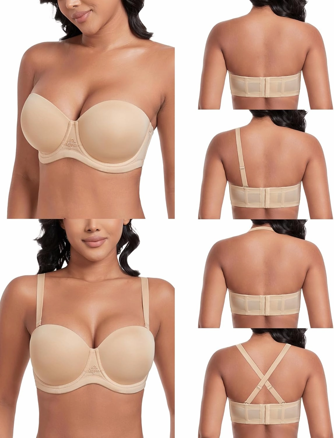 DotVol Women's Multiway Strapless Bra Full Figure Underwire Contour Beauty Back Plus Size Bra