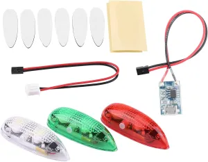 Drone Lights Set, 3pcs Drone Flash LED Wireless Light for RC Fix Wing Aircraft Airplane Helicopter