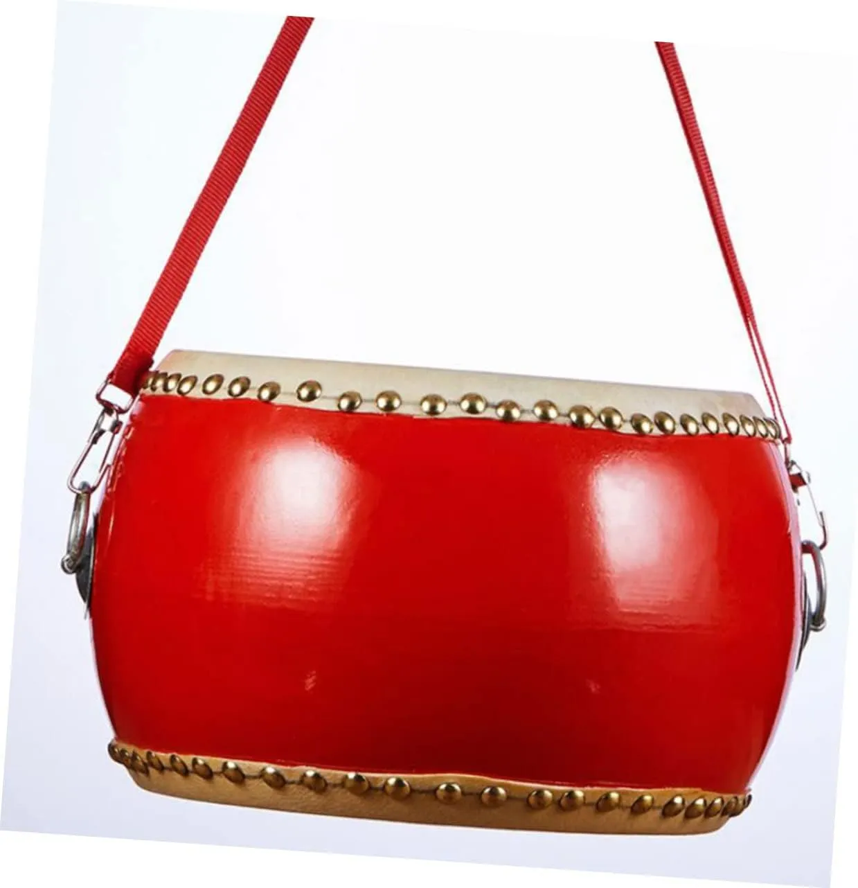 Drum Wooden Percussion Instrument with Sticks and Straps Performance Prop for Bright Colors to Stimulate Music Sense and Hand Eye Coordination