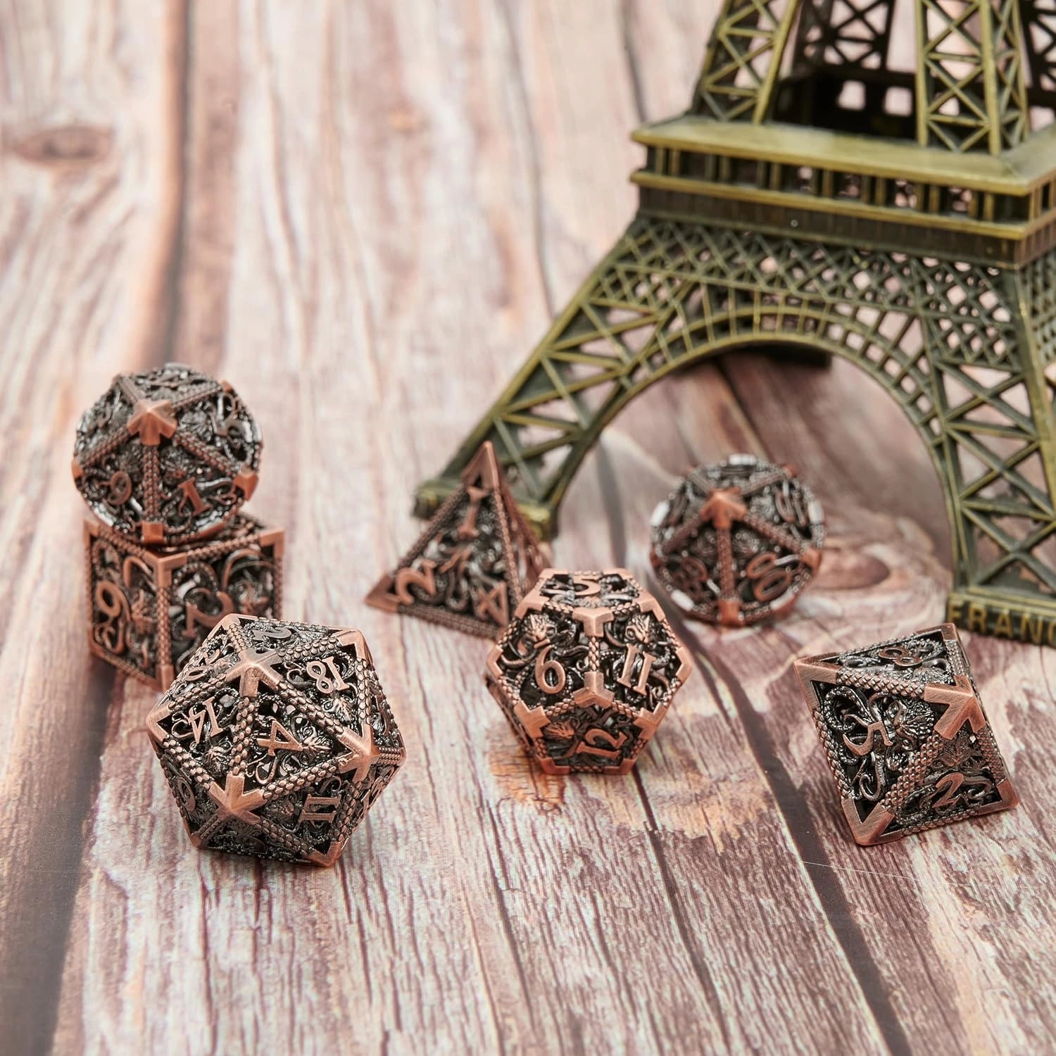 Dungeons and Dragons Dice DND Dice Set D and D dice Set D20 MTG Metal Dice Set Hollow Polyhedral Dice Role Playing Dice with Octopus Motifs for Dungeons and Dragons RPG Table Games
