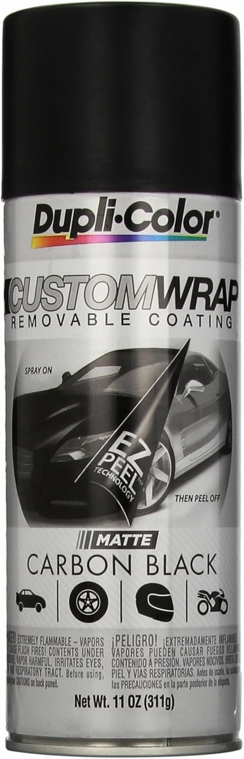 Dupli-Color ECWRC7947 Custom Wrap Matte Removable Automotive Paint – Carbon Black Spray Paint - 11 oz. Aerosol Can