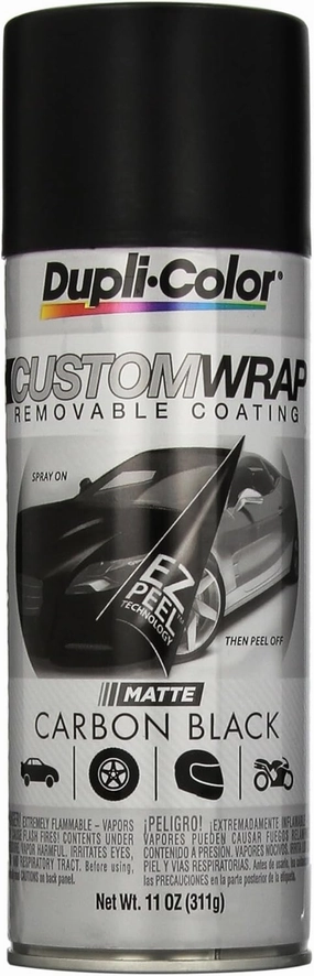 Dupli-Color ECWRC7947 Custom Wrap Matte Removable Automotive Paint – Carbon Black Spray Paint - 11 oz. Aerosol Can