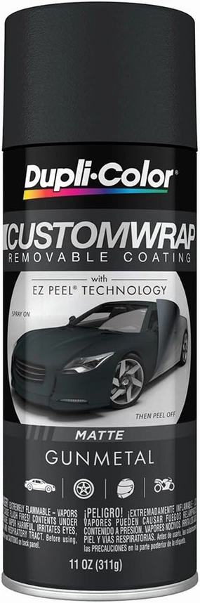 Dupli-Color ECWRC8147 Custom Wrap Matte Removable Automotive Paint – Gunmetal Spray Paint - 11 oz. Aerosol Can