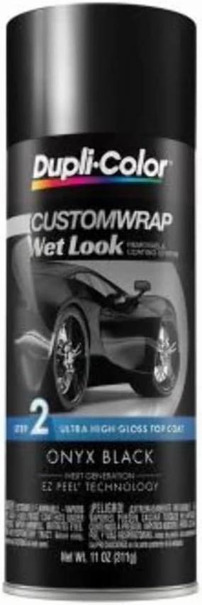 Dupli-Color ECWRC8800 Custom Wrap Wet Look Removable Automotive Paint - Onyx Black Spray Paint - 11 oz. Aerosol Can