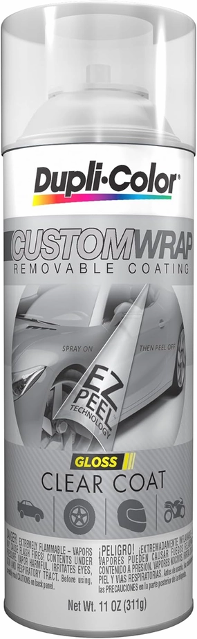 Dupli-Color ECWRC9017 Custom Wrap Gloss Removable Automotive Paint - Clear Spray Paint - 11 oz. Aerosol Can