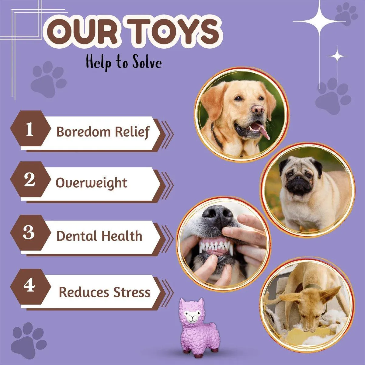Durable Pet Toy for Dogs Alpaca Teething Chew Toy Puppy Teething