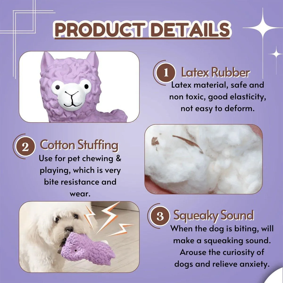 Durable Pet Toy for Dogs Alpaca Teething Chew Toy Puppy Teething